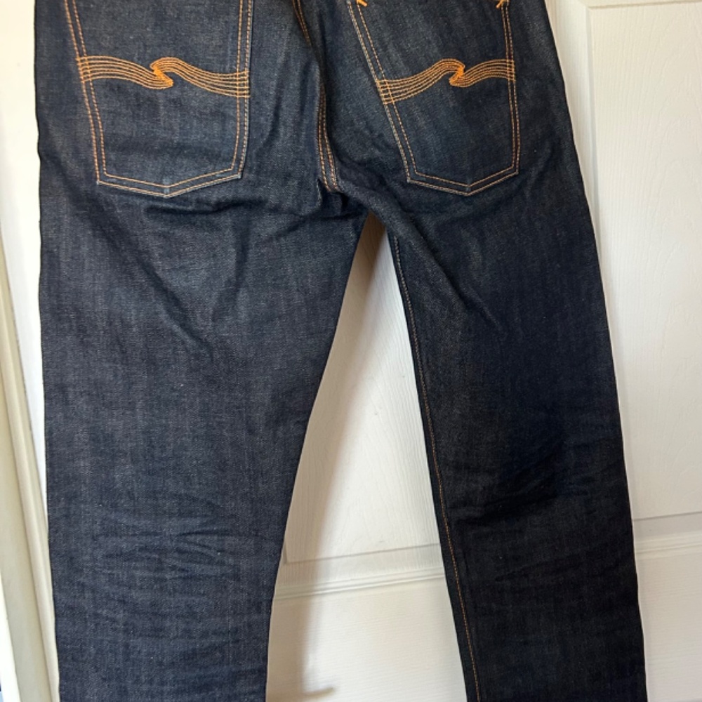 Nudie Jeans Grim Tim Dry Selvage Denim Organic Cotton W33 L32 NWOT - Picture 13 of 16